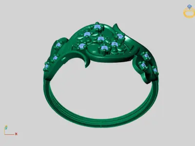 Womens Diamond Signet Ring Women Rings 3dmodels 3D print model 3D print model 41
