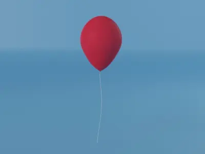 Red Balloon Low-poly 3D model