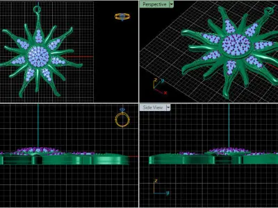 Jewelry fashion pendant sun pendant silver gold 3D print model