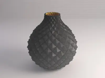 CERAMIC VASE---Diamond relief 3D model