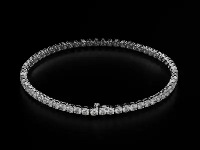 Tennic Braclet round gem 3mm 3D print model
