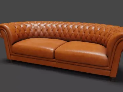 Leather Sofa Low-poly 3D model