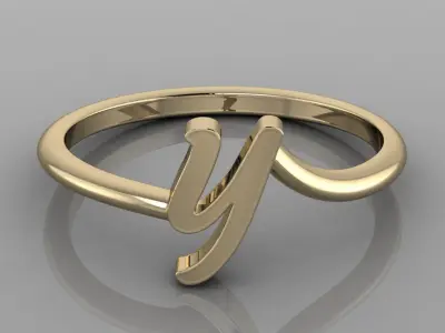  Alphabet Ring Y 3D print model