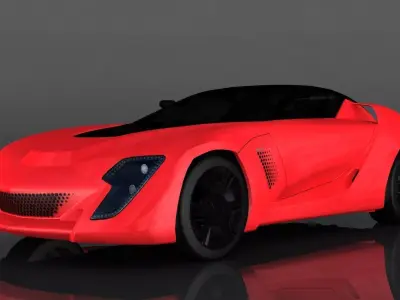 Bertone Mantide Low-poly 3D model