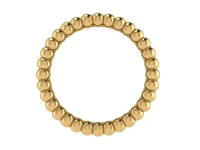 Ring372 gold diamond bead ring 3D print model