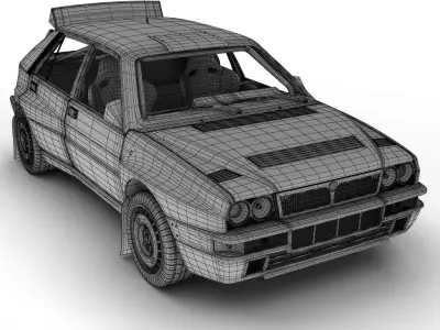 Lancia Delta Rally Car 3D model