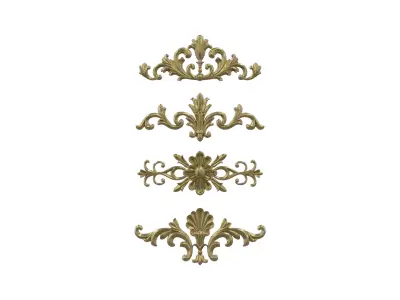 Classic Ornamental Trim Set - High Detail ZBrush Sculpture 3D model