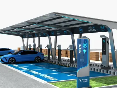 EV Charging Station 3 3D model