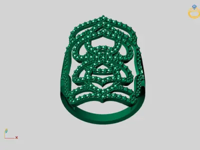 Vintage Womens Diamond Ring Women Rings 3dmodels 3D print model 3D print model 10