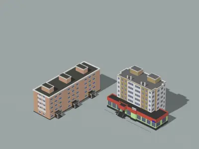 Megapolis set garage 3D model