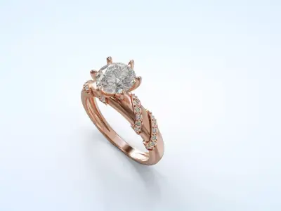 Solitaire Engagement Ring Clasp 3D print model