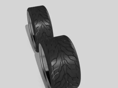 20inch Billet 1955 Chev Hubcap Wheels n Tires  2x Offsets 3D print model