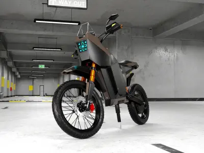 Modern Electric Motorcycle High Poly Model 3D model