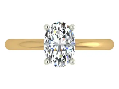 Oval solitaire Ring 3D print model buy