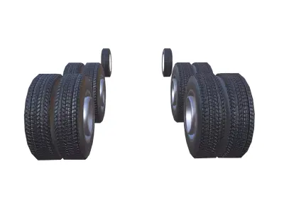 Truck Tyre Tire 2 Low-poly 3D model