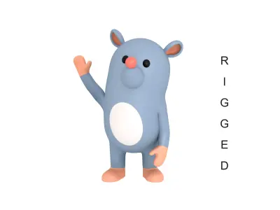 Rigged Rat Character 3D model