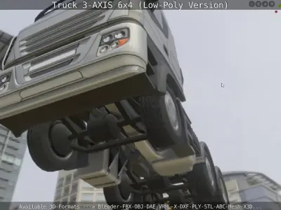 Truck 3-AXIS 6x4 Low-Poly Version Low-poly 3D model
