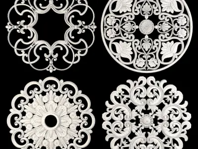 Decorative Wall Rosettes 09 3D model