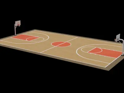 Basketball Courts Pack Low-poly 3D model