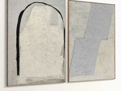 Plaster Two Photo Frame 331 Low-poly 3D model