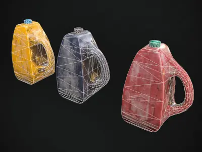 Plastic Bottles Low-poly 3D model