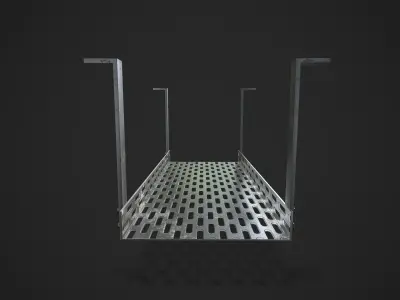 Modular Overhead Industrial Cable Tray Low-poly 3D model