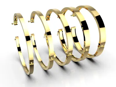 Hinge and lock bracelet 3D print model