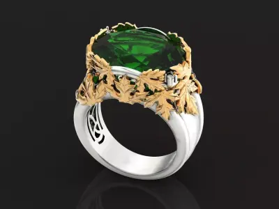 canadian ring with maple leaf 1261 3D print model