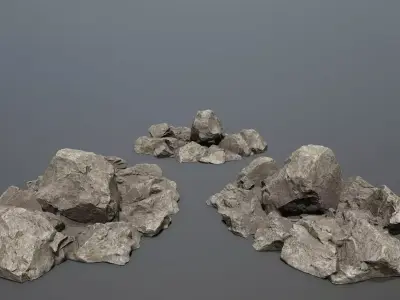 cliff rocks Low-poly 3D model