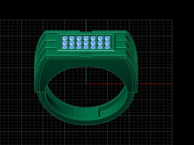 Print Ready STL 3DM  Gents Rings Diamond Men Ring  3D print model 236