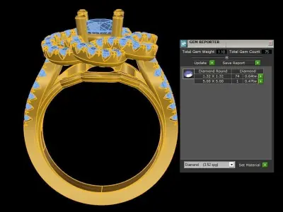 R231 diamond ring jewelry  3D model