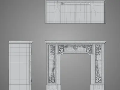 Art Nouveau fireplace - 3D printing 3D print model