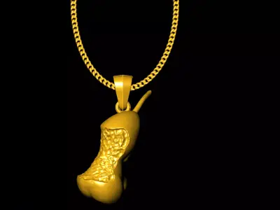Apple curve pendant charms - one inch pendant 3D print model