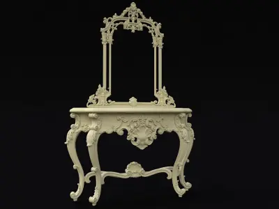 dressing table with mirror set 3D model