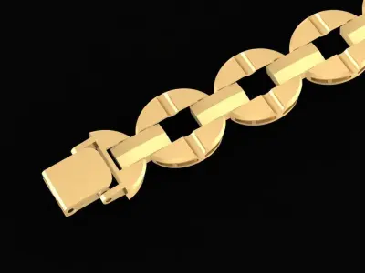 Luxury Chain Link Gold Bracelet for Men 2550 3D print model