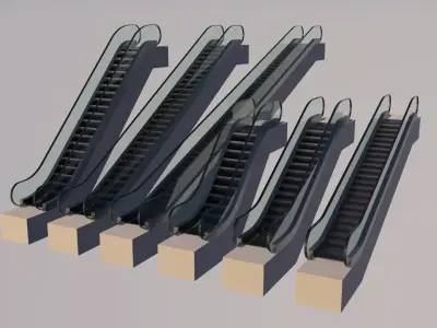 Escalator set of ladders 3D model