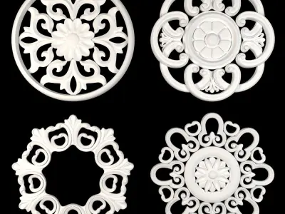 Decorative Wall Rosettes 08 3D model