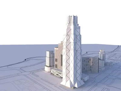 Urban Tower building Free 3D model