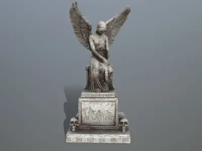 statue 3 of angel Low-poly 3D model