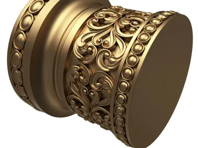 Carved Capital 0803 Low-poly 3D model