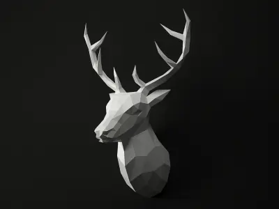 Low Poly Animal Heads SET 3 Low-poly 3D model