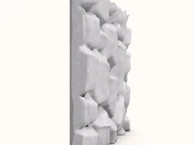 Cracked Stone Wall High Poly Mesh 3D model