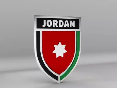 Jordan National Soccer Team Logo 3D model