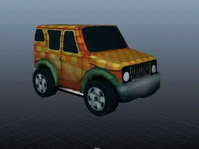 Jeep Vehicle Low-poly 3D model