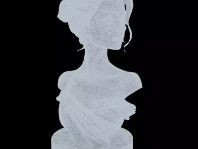 girl head statue 5 3D model