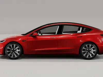Tesla Model 3 2024 With Interior 3D model purchase