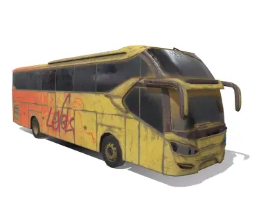 legacy-sr2-xhd-prime bus with graffiti 3D model
