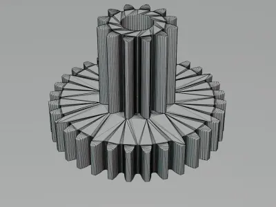 Double gear 12 - 32 teeth 3D print model