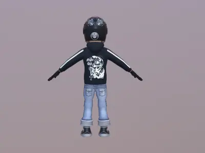 Bike Rider Boy  Low-poly 3D model