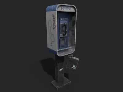 Payphone Low-poly 3D model